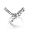 14K White Gold Graduating Diamond Chevron Ring - 0.5 ct