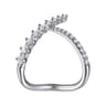 14K White Gold Graduating Diamond Chevron Ring - 0.5 ct