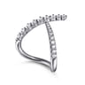 14K White Gold Graduating Diamond Chevron Ring - 0.5 ct