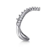 14K White Gold Graduating Diamond Chevron Ring - 0.5 ct