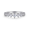 14K White Gold Graduating Diamond Classic Ladies Ring - 0.5 ct