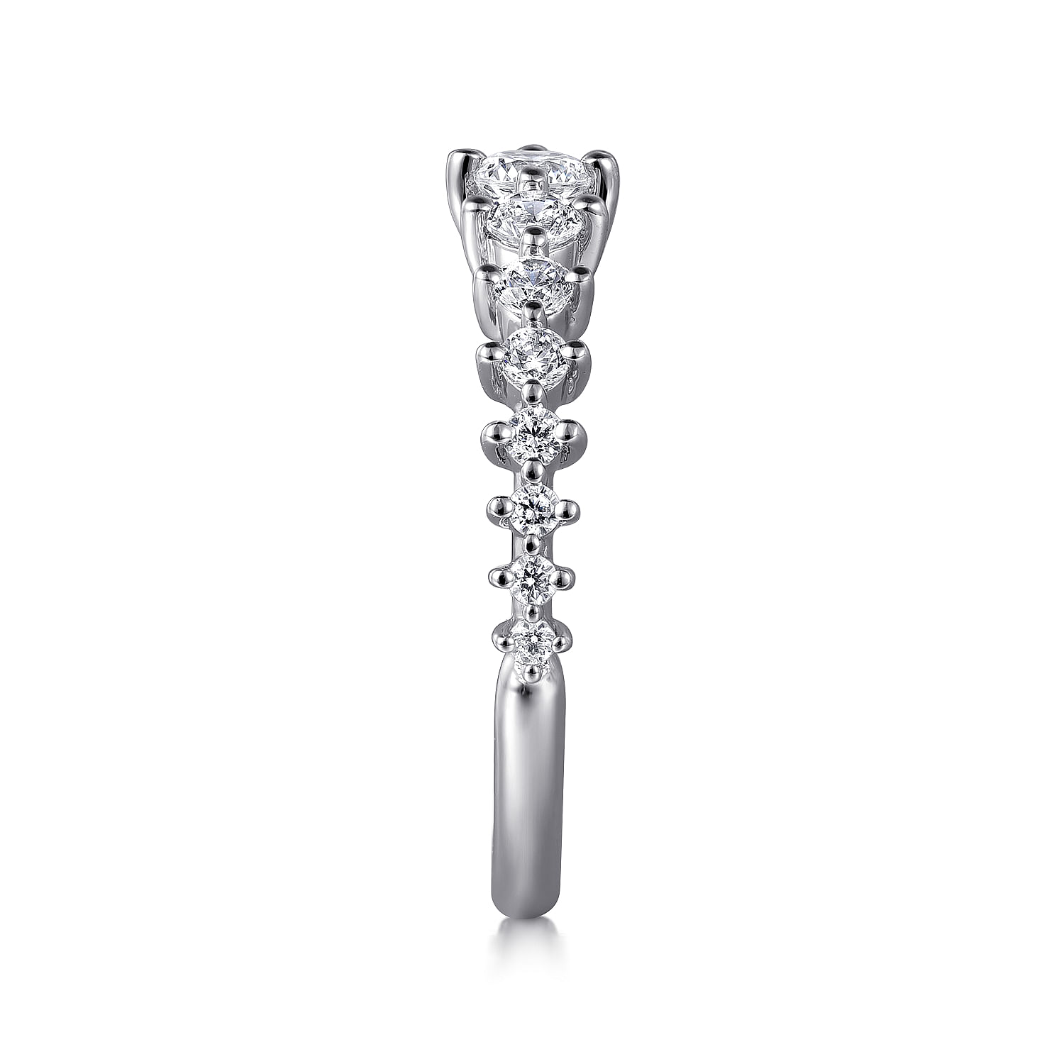 14K White Gold Graduating Diamond Classic Ladies Ring - 0.5 ct - Shot 4