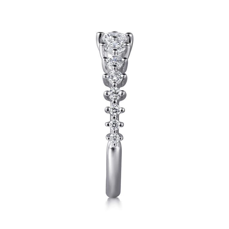 14K White Gold Graduating Diamond Classic Ladies Ring - 0.5 ct - Shot 4