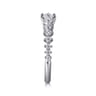 14K White Gold Graduating Diamond Classic Ladies Ring - 0.5 ct