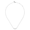 14K White Gold Graduating Diamond Curved Bar Necklace - 0.25 ct