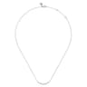 14K White Gold Graduating Diamond Curved Bar Necklace - 0.25 ct