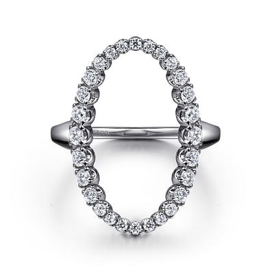 14K White Gold Graduating Diamond Fashion Ring