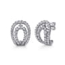 14K White Gold Graduating Diamond J Hoop Earrings - 1.3 ct