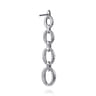 14K White Gold Graduating Diamond Link Stud Drop Earrings - 1.5 ct