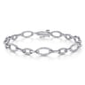 14K White Gold Graduating Diamond Link Tennis Bracelet - 0.9 ct