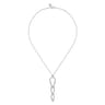 14K White Gold Graduating Diamond Pear Shape Pendant Necklace - 1.65 ct