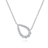 14K White Gold Graduating Diamond Pear Shape Pendant Necklace - 0.25 ct