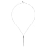 14K White Gold Graduating Diamond Pendant Drop Necklace - 0.75 ct