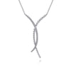 14K White Gold Graduating Diamond Pendant Necklace - 0.75 ct