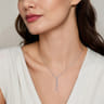 14K White Gold Graduating Diamond Pendant Necklace - 0.75 ct