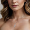 14K White Gold Graduating Diamond Pendant Necklace - 0.75 ct