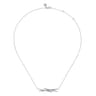 14K White Gold Graduating Diamond Spike Bar Necklace - 0.25 ct