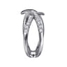 14K White Gold Graduating Diamond Spike Criss Cross Ring - 0.35 ct