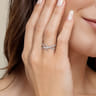 14K White Gold Graduating Diamond Spike Criss Cross Ring - 0.35 ct