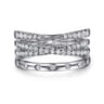 14K White Gold Graduating Diamond Spike Easy Stackable Ring - 0.5 ct