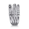 14K White Gold Graduating Diamond Spike Easy Stackable Ring - 0.5 ct
