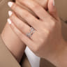 14K White Gold Graduating Diamond Spike Easy Stackable Ring - 0.5 ct
