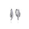 14K White Gold Graduating Diamond Spike Huggie Earrings - 0.5 ct
