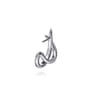 14K White Gold Graduating Diamond Spike J Hoop Stud Earrings - 0.4 ct