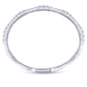 14K White Gold Graduating Diamond Station Bangle - 2 ct
