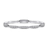 14K White Gold Graduating Diamond Station Bangle - 3 ct