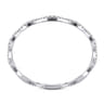 14K White Gold Graduating Diamond Station Bangle - 3 ct