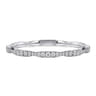 14K White Gold Graduating Diamond Station Bangle - 5 ct