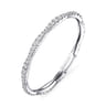 14K White Gold Graduating Diamond Station Bangle - 5 ct