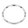 14K White Gold Graduating Diamond Station Bangle - 5 ct