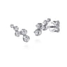 14K White Gold Graduating Diamond Stud Earrings - 0.35 ct