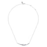 14K White Gold Graduating Diamond Three Spike Bar Necklace - 0.55 ct