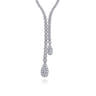 14K White Gold Graduating Diamond Y Necklace - 4.65 ct