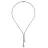 14K White Gold Graduating Diamond Y Necklace - 4.65 ct