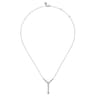 14K White Gold Graduating Diamond Y Necklace - 1 ct