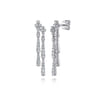 14K White Gold Graduating Diamond and Diamond Clover Stud Drop Earrings - 0.85 ct