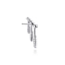 14K White Gold Graduating Diamond and Illusion Marquise Ear Climber Chandelier Earrings - 0.5 ct