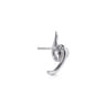 14K White Gold Graduating Diamond and Pearl Huggie Earrings - 0.3 ct