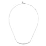 14K White Gold Graduating Diamonds Bar Necklace - 1.25 ct