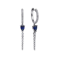 14K-White-Gold-Graduating-Diamonds-and-Blue-Sapphire-Huggie-Drop-Earrings1