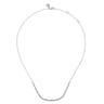 14K White Gold Graduating Marquise Diamond Bar Necklace - 1.9 ct