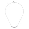 14K White Gold Graduating Pear Shape Diamond Bar Necklace - 0.75 ct