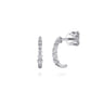 14K White Gold Graduating Single Prong Diamond Huggie Earrings - 0.2 ct