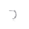14K White Gold Graduating Single Prong Diamond J Hoop Earrings - 0.2 ct