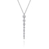14K White Gold Graduating Vertical Diamond Bar Necklace - 0.5 ct