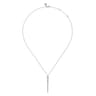 14K White Gold Graduating Vertical Diamond Bar Necklace - 0.5 ct